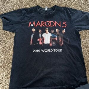 American Apparel Black Maroon 5 Tour Tee